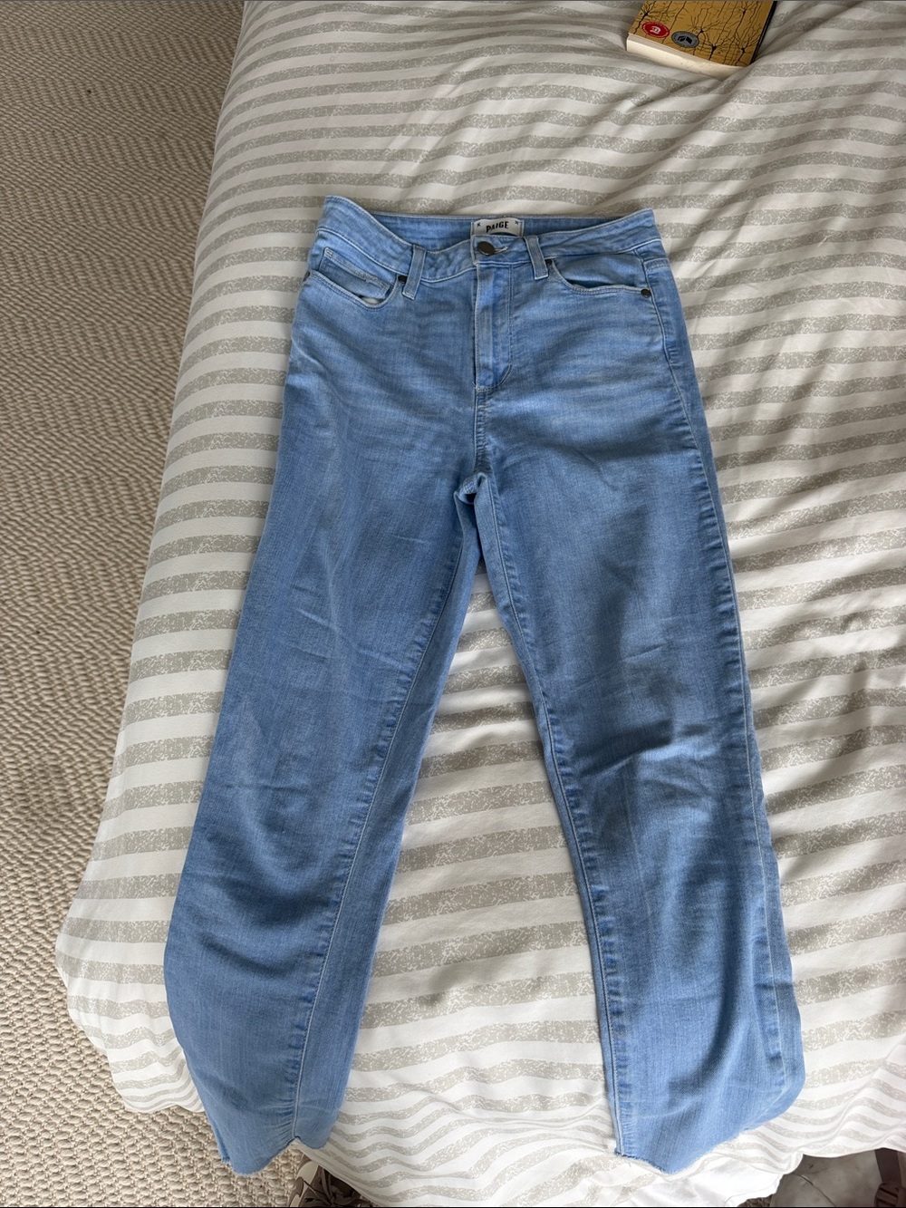 PAIGE Light Blue Straight Leg Women's Jeans